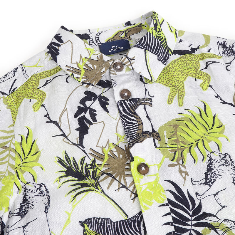 Boys White Printed Short Sleeve Shirt image number 2